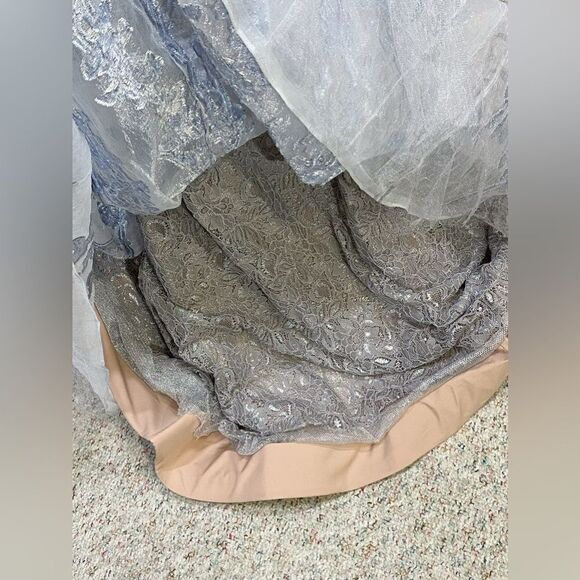 Rene Ruiz Collection Brocade Tulle Strapless Mermaid Gown size 4 - Picture 12 of 14